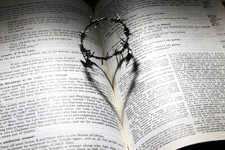 Crown of thorns on open Bible Crown of thorns on open Bible
